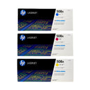 Genuine HP 508a LaserJet Toner Cartridges Tri-Color 3-Pack Cyan Magenta Yellow (CF360AM)