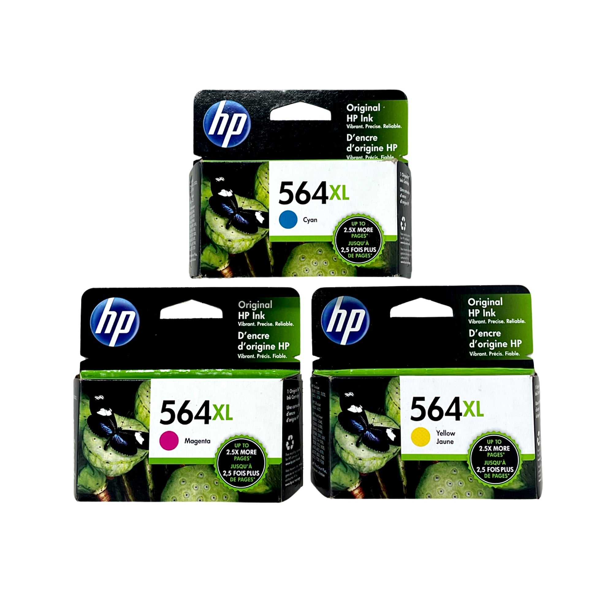 Genuine HP 564XL Color Ink Cartridges, 3 pk. (D8J63BN)