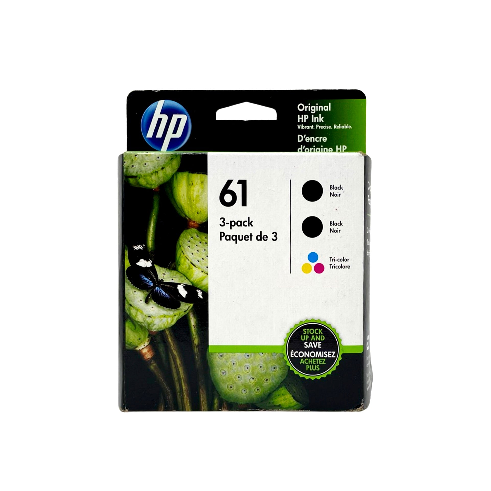 HP 61 3-pack Black/Tri-color Original Ink Cartridges, Multi-pack (1VW07AN)