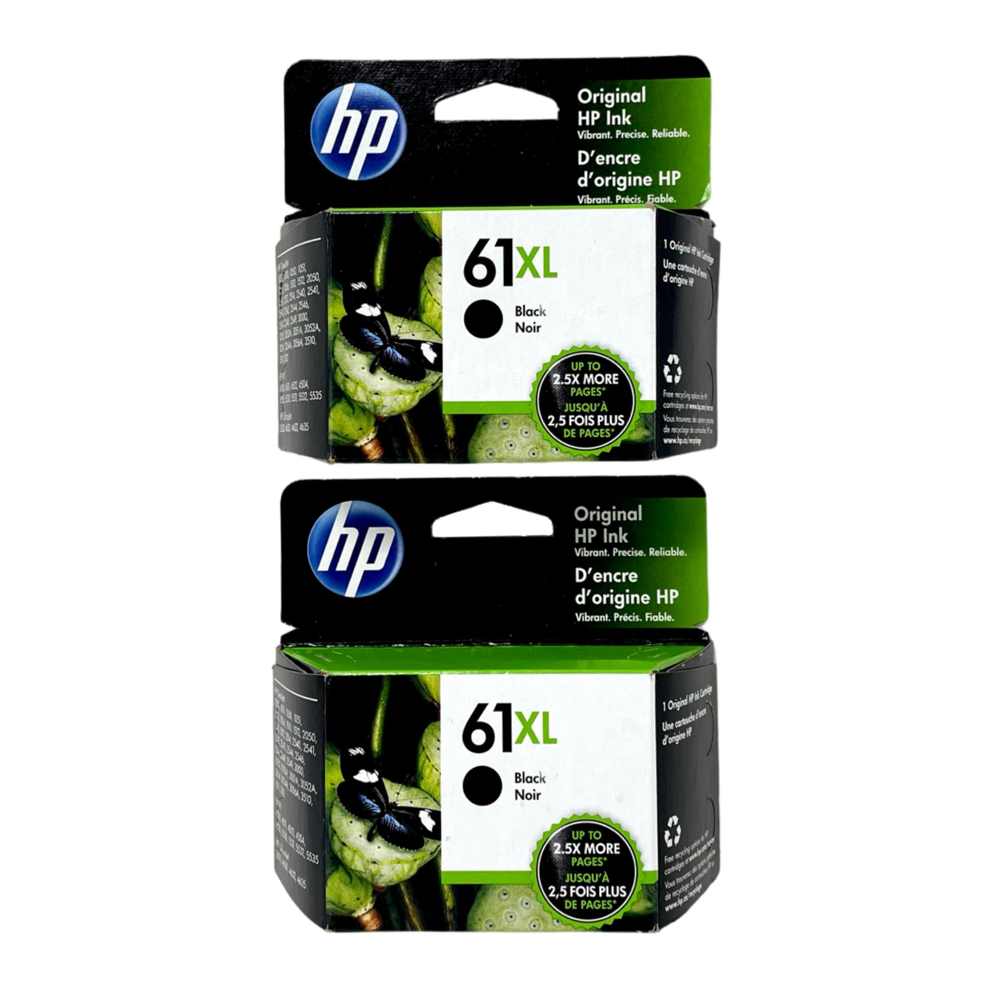 Genuine HP 61XL High Yield Ink Cartridge, Black, 2-Count