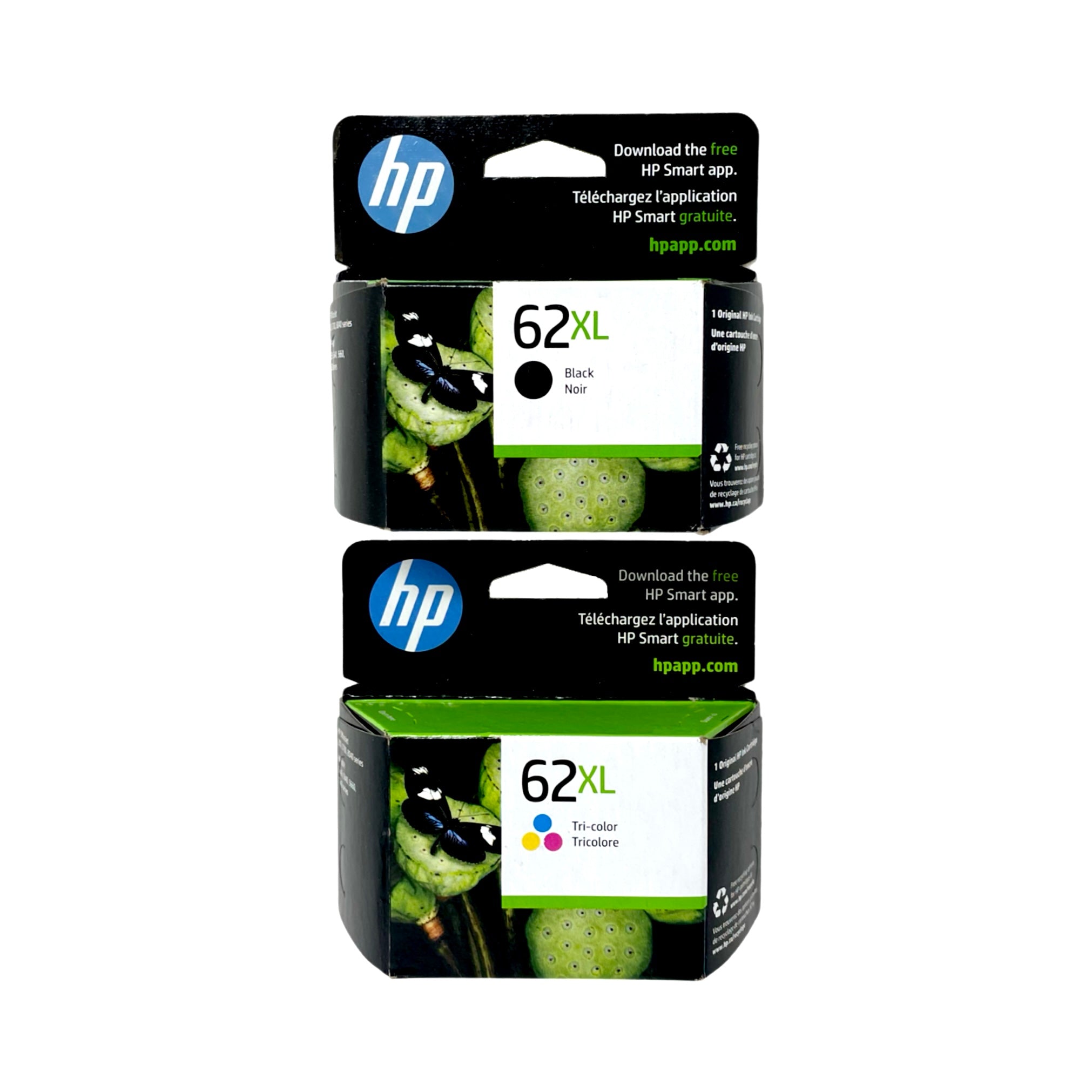 Genuine HP 62XL High Yield Ink Cartridge, Black & Tri-Color, 2-Count