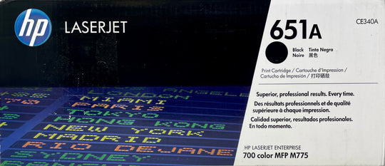 Genuine HP 651A Black CE340A LaserJet Toner Cartridge