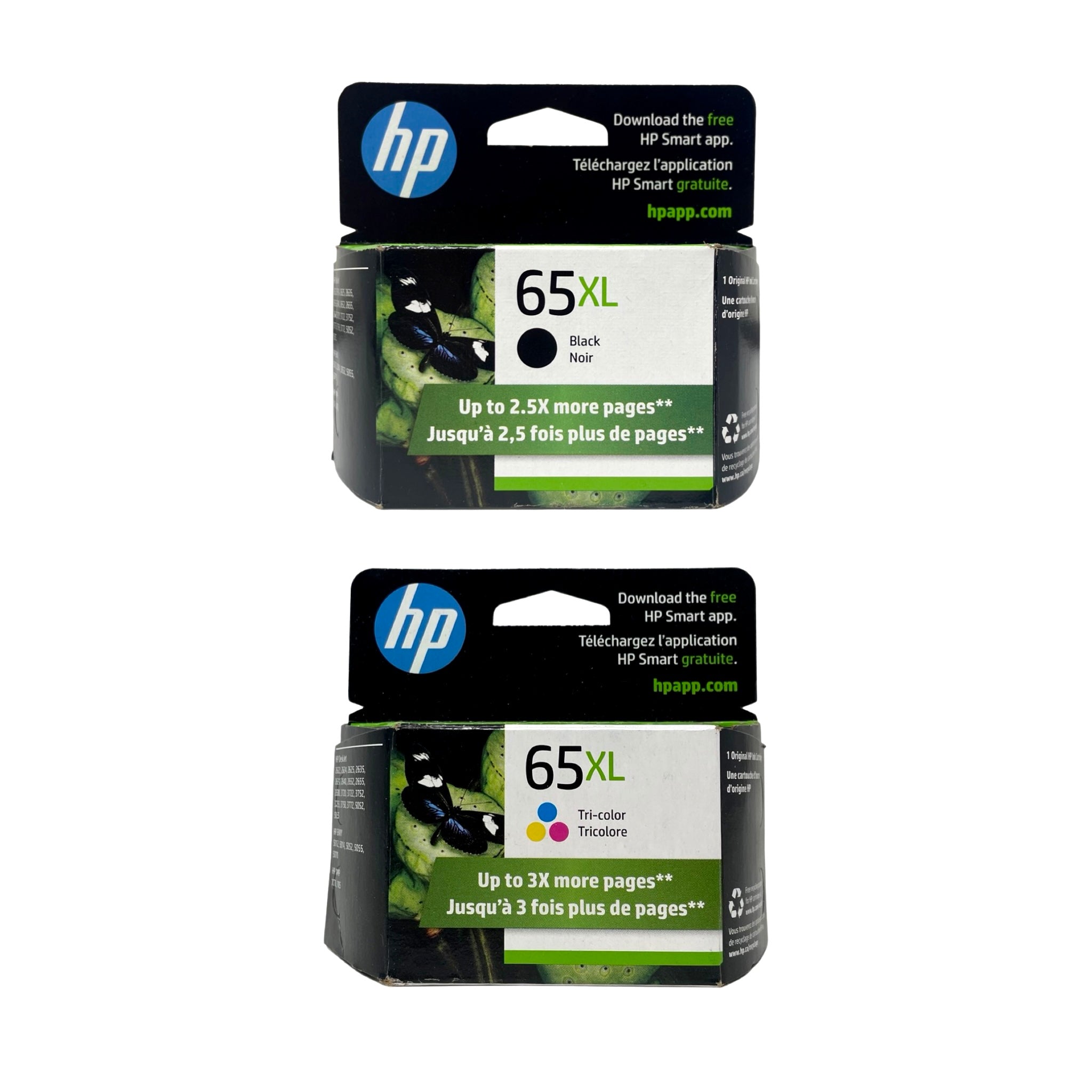 HP 65XL Ink 2 pack – Black and Color - Original HP Ink Cartridges - High Yield (T0A37BN)