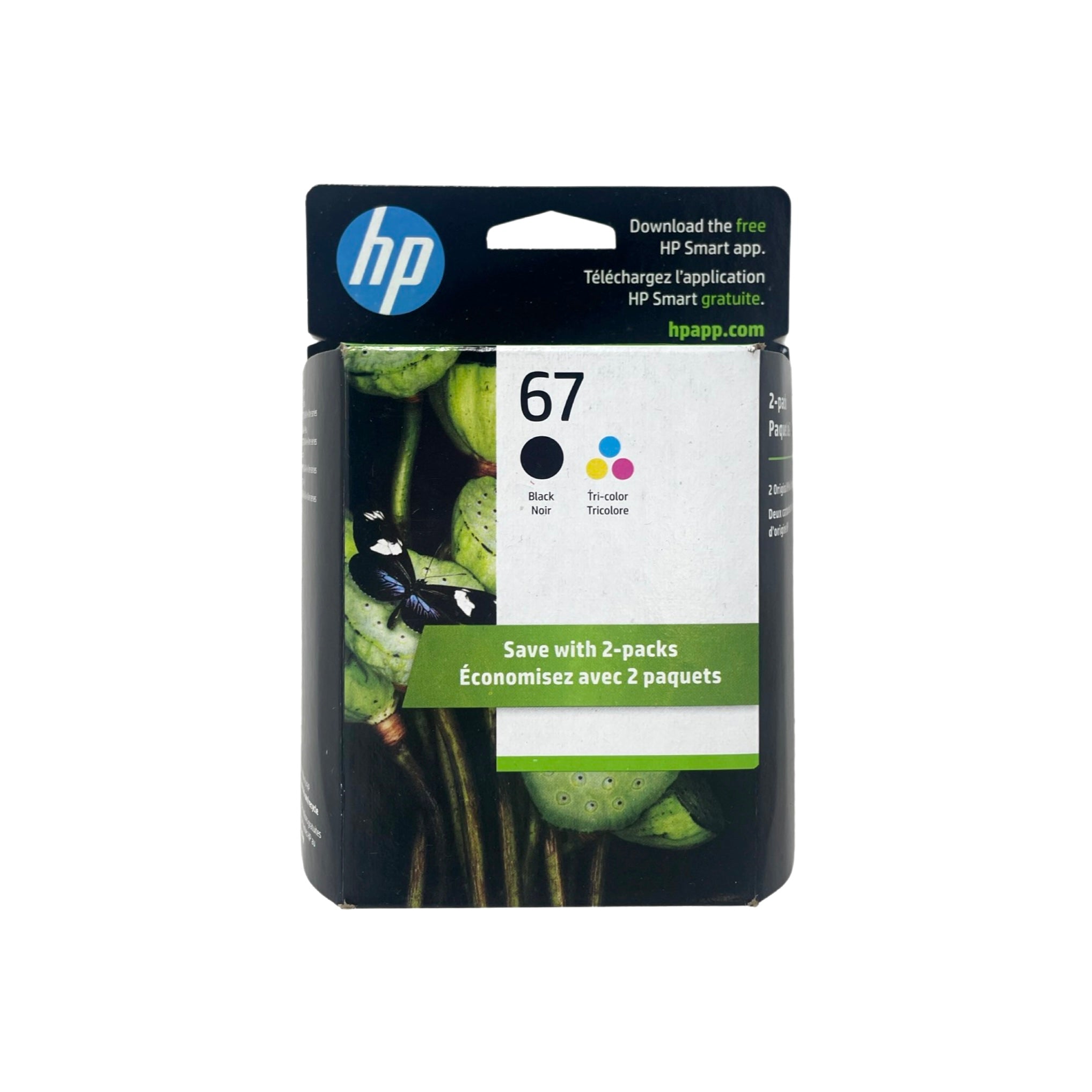 Genuine HP 67 Black & Tri-Color Standard Capacity Ink Cartridges - 2-Pack
