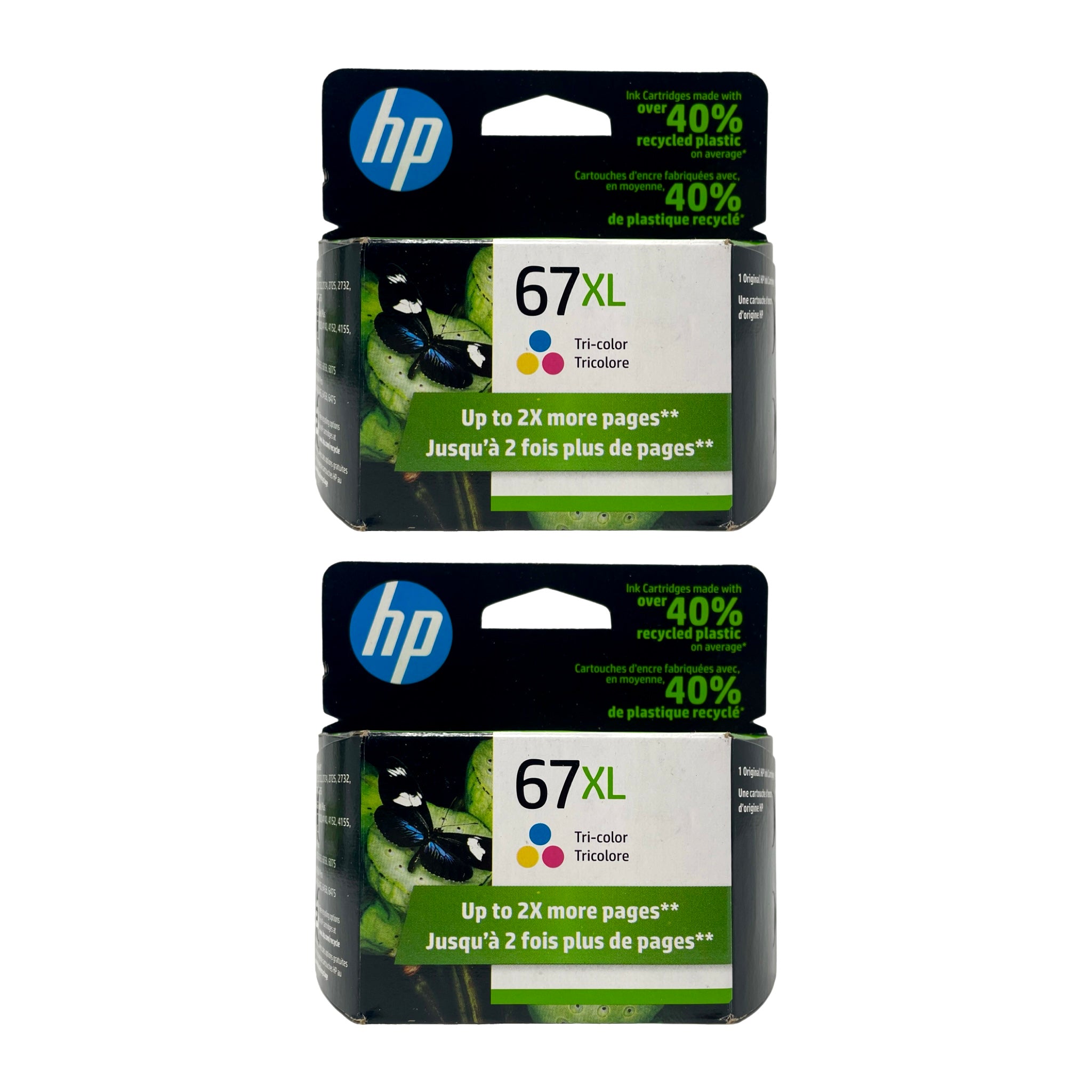 HP 67XL High Yield Ink 2 pack - Color - Original HP Ink Cartridges