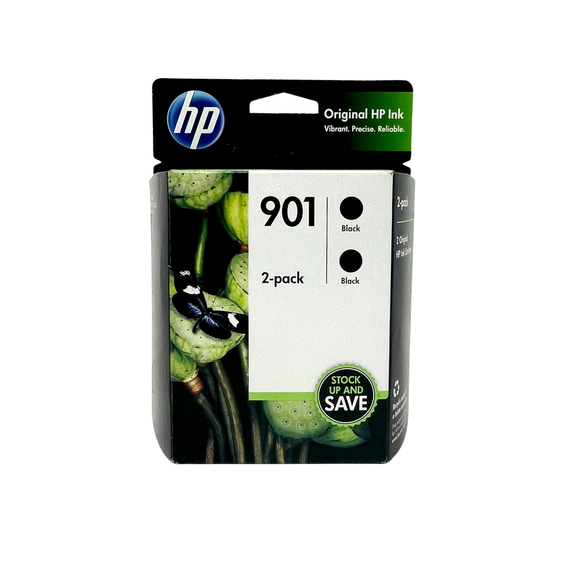 Genuine HP 901 Black Ink Cartridges, Standard, 2/Pack (CZ075FN