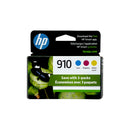Genuine HP 910 Cyan/Magenta/Yellow Ink Cartridge, 3/Pack (3YN97AN)