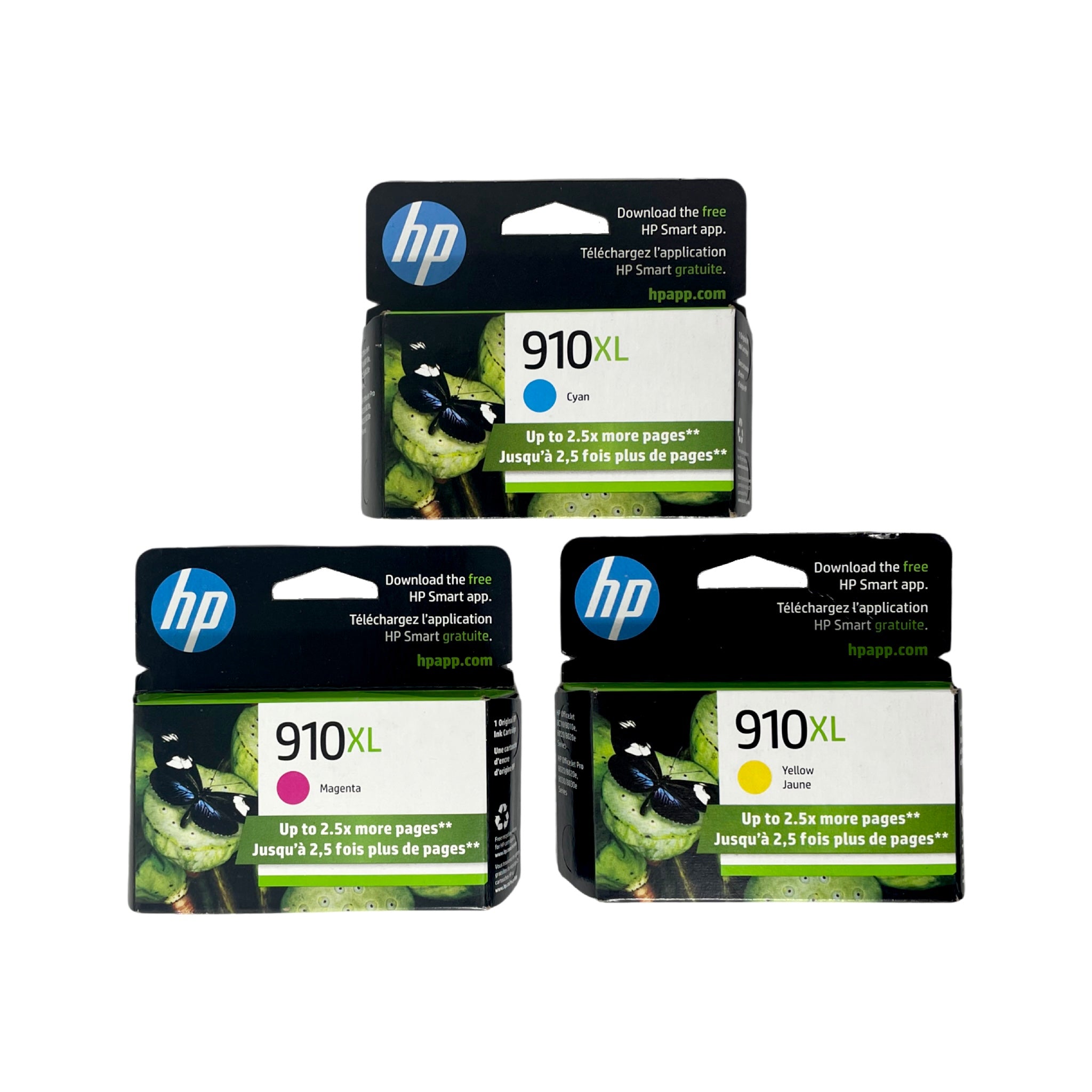 Genuine HP 910XL High Yield Ink Cartridge, Tri-Color Pack