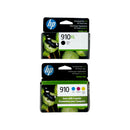 Genuine HP 910xl High-Yield Black And Genuine HP 910 Cyan Magenta Yellow Ink Cartridges (3JB41AN)