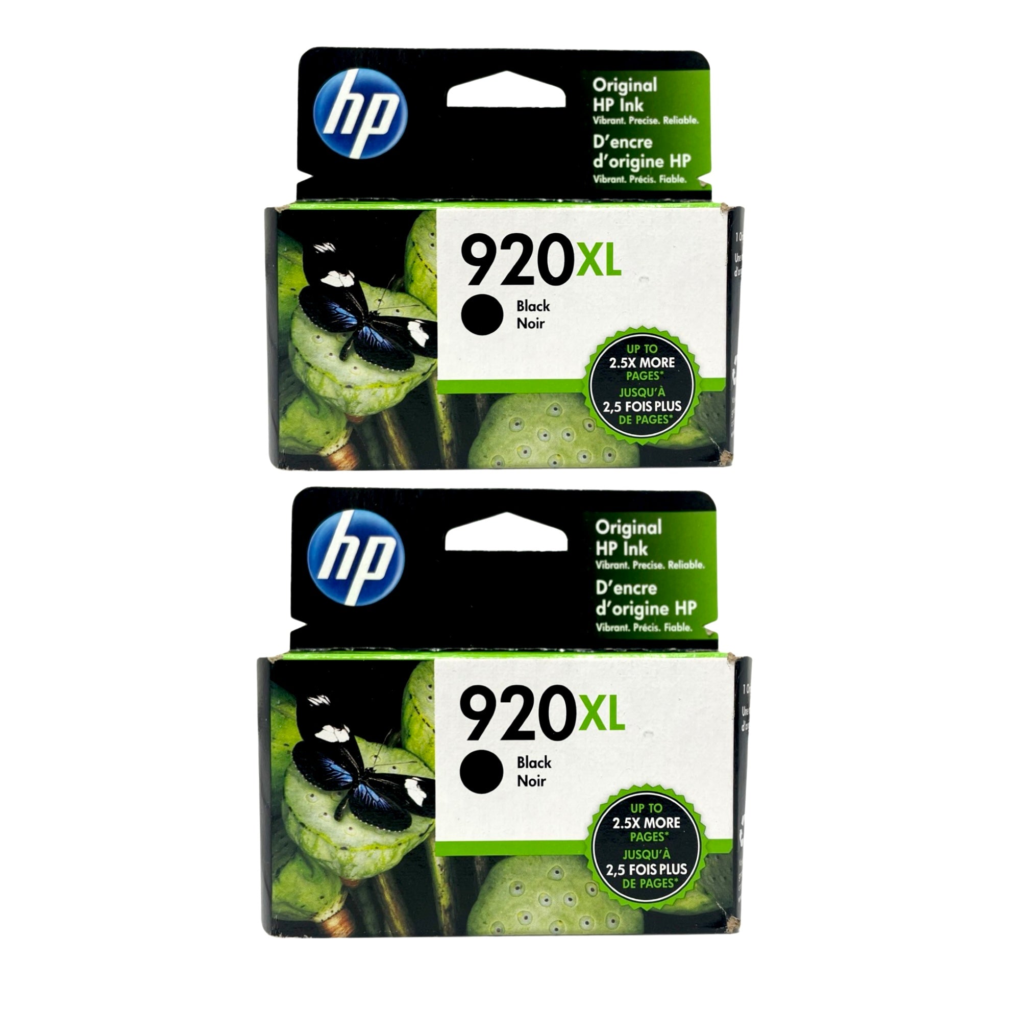 Genuine HP 920XL Black High-Yield Ink Cartridges, 2-Pack