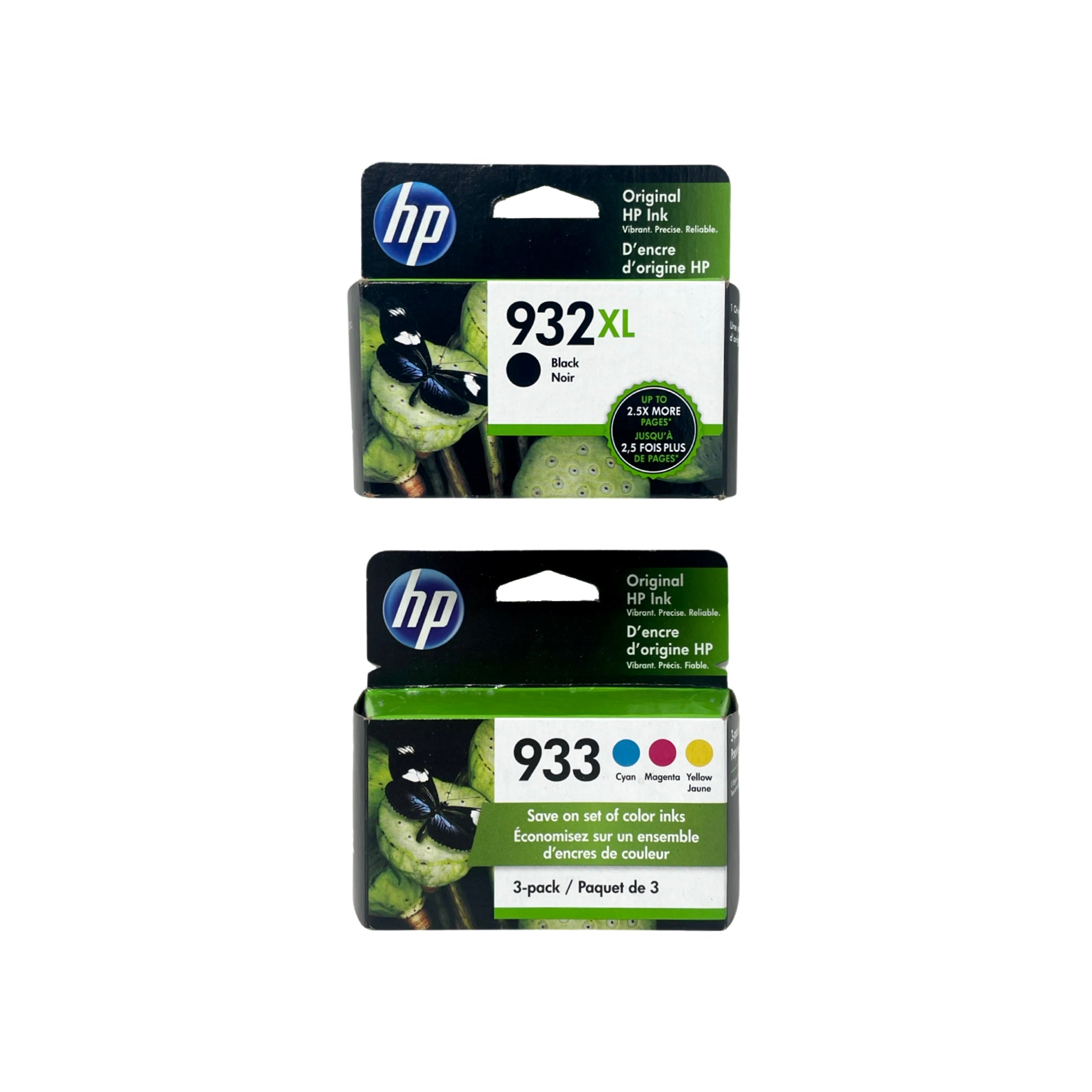Genuine HP 932XL Black High-Yield & 933 Cyan, Magenta, Yellow Ink Cartridges, 4-Pack (N9H62FN)