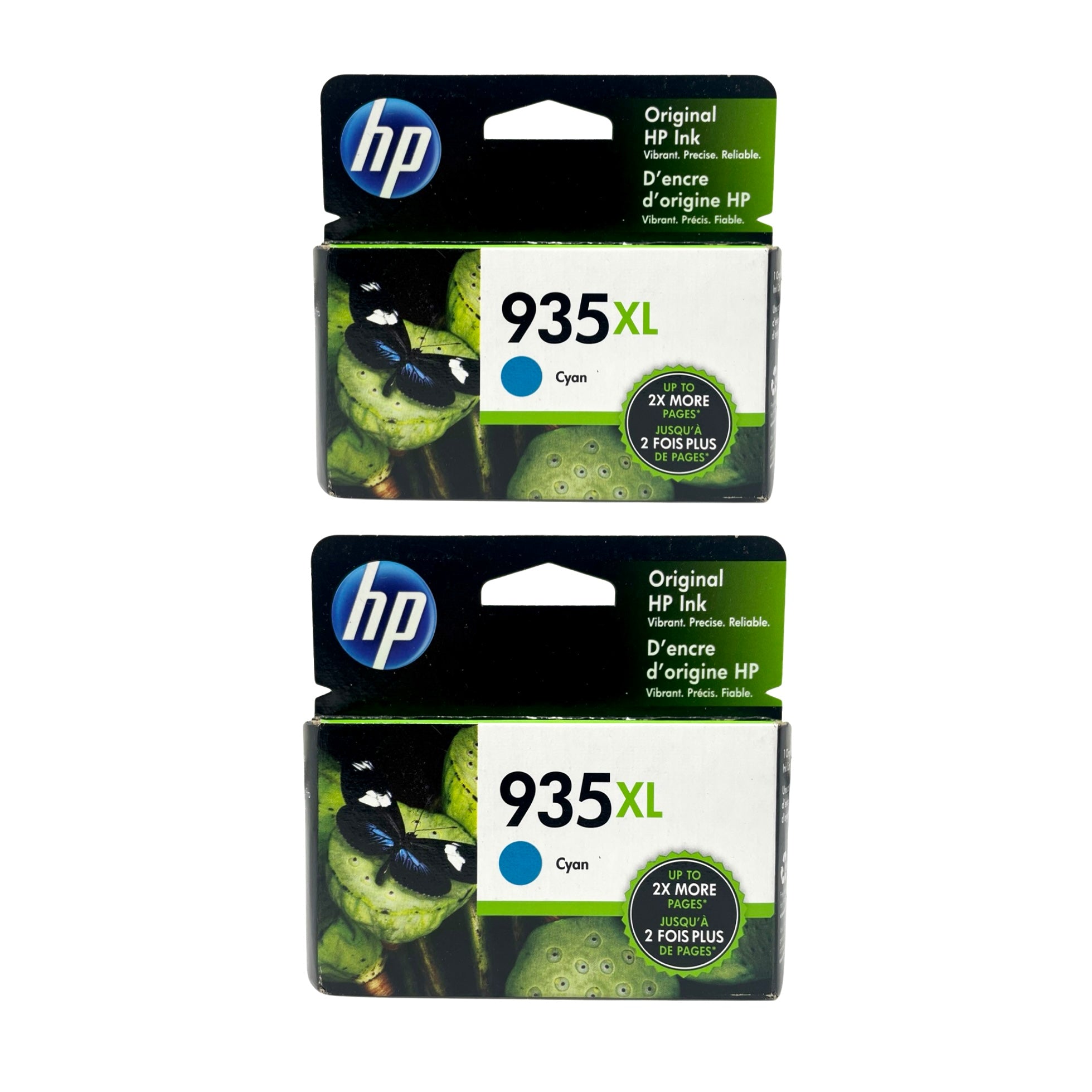 Genuine HP 935XL Cyan High Yield Ink Cartridges, 2-Pack