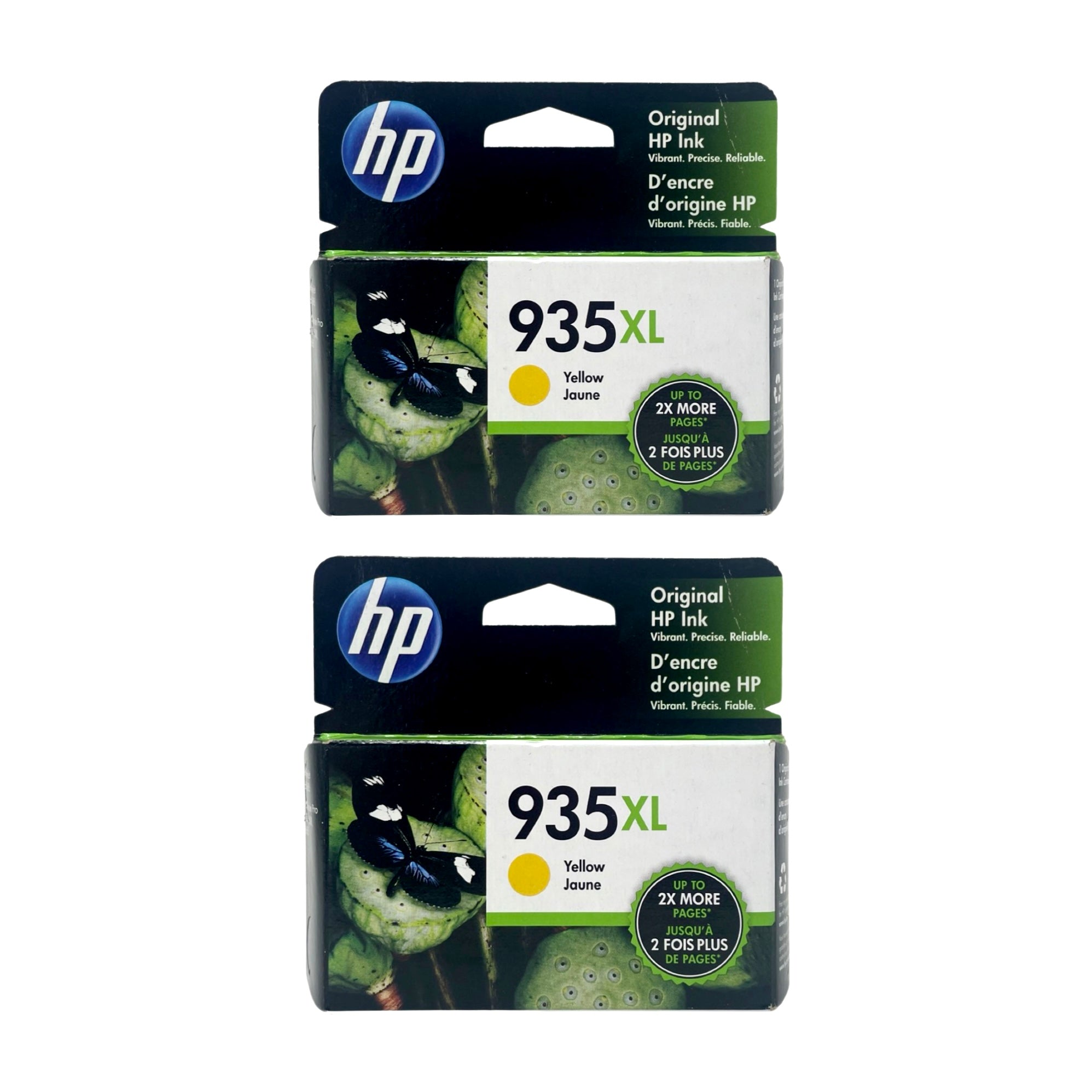 Genuine HP 935XL Yellow High Yield Ink Cartridges, 2-Pack
