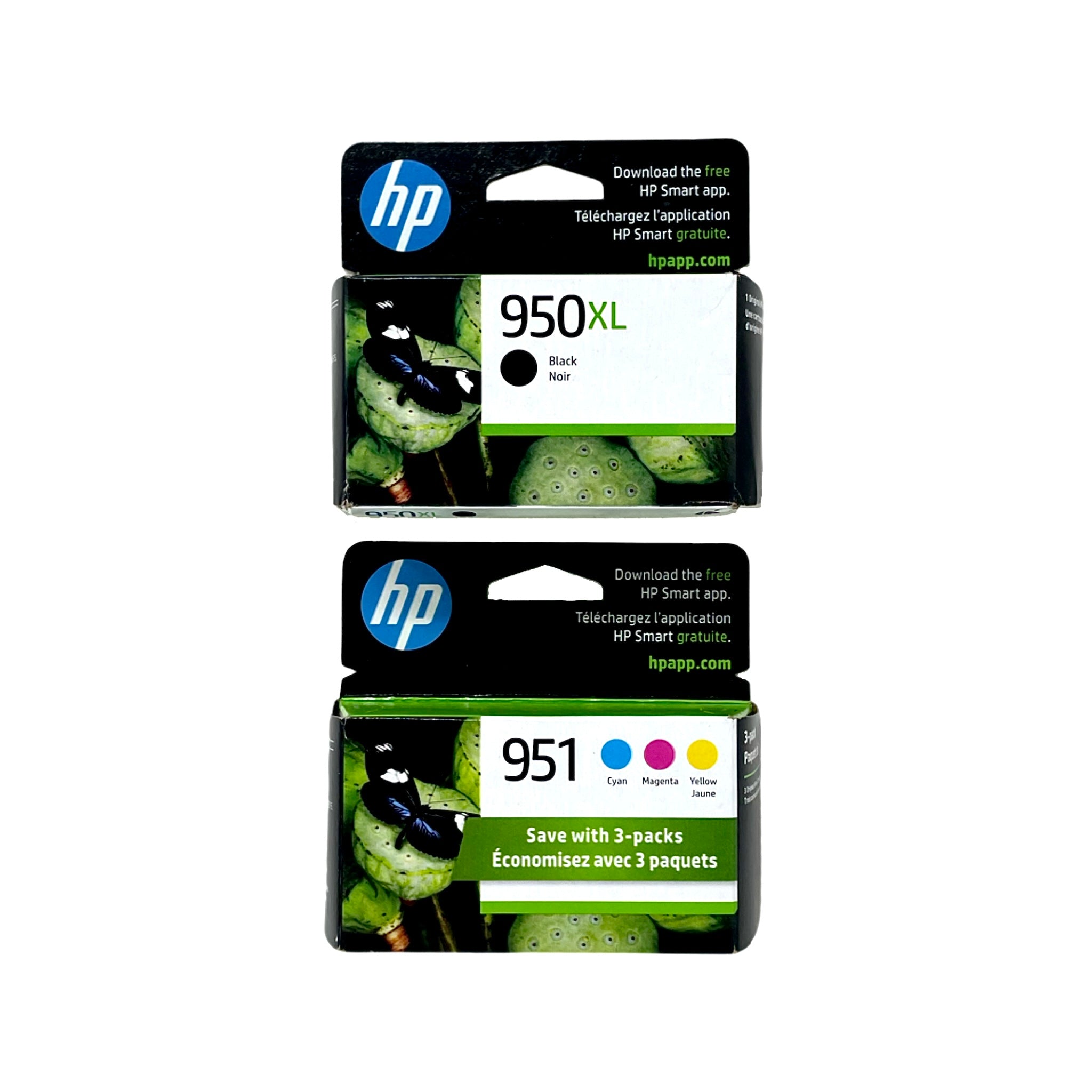 Genuine HP 950XL/951 Black High Yield, Cyan/Magenta/Yellow Standard Yield Ink Cartridges, 4/Pack (C2P01FN)
