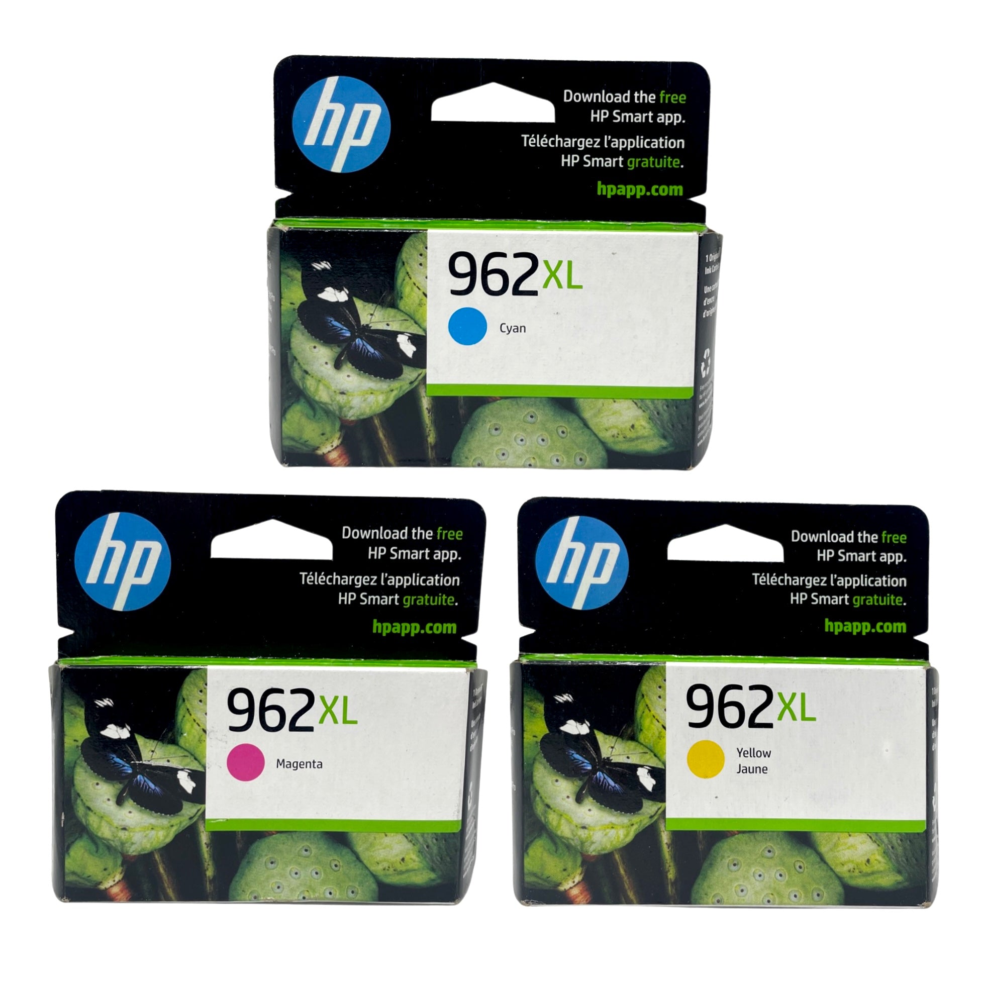 HP 962XL High Yield Ink 3 pack - Cyan Magenta Yellow - Original HP Ink Cartridges (3JB34AN)