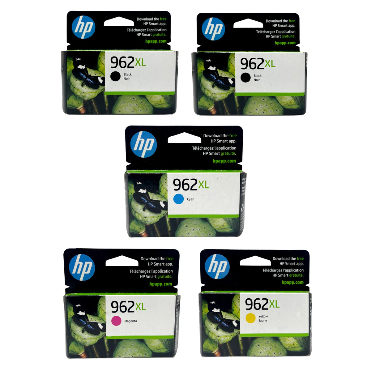HP 962XL Ink - Combo 5 pack - Black Cyan Magenta Yellow - High Yield -  Original HP Ink Cartridges (6ZA57AN)