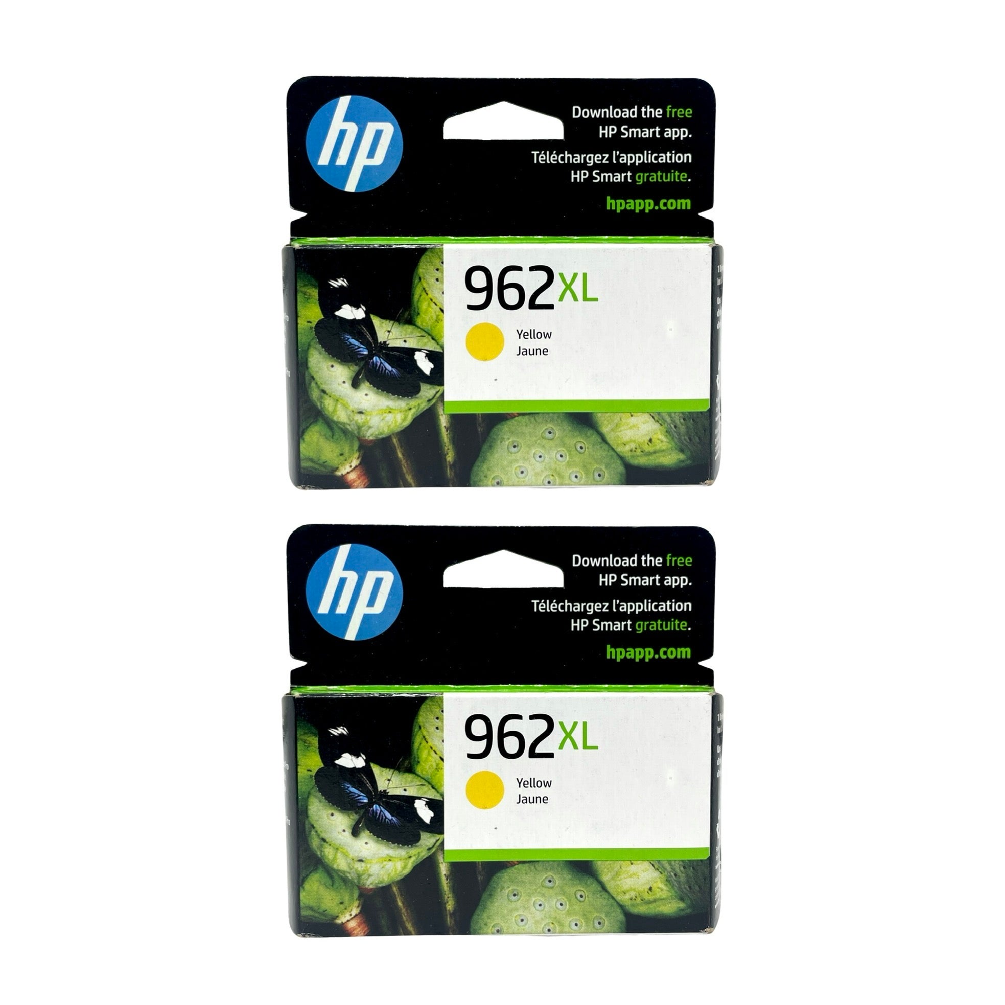 Genuine HP 962XL High Yield Yellow Ink Cartridges, 2-Pack