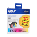 Brother LC-61 Ink Cartridges Pack Of 3