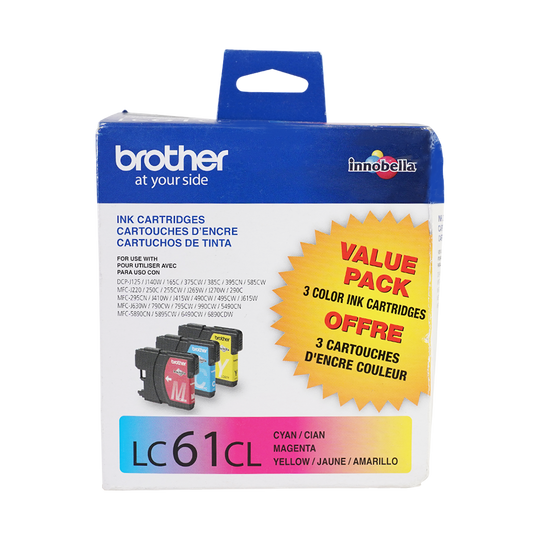 Brother LC-61 Ink Cartridges Pack Of 3