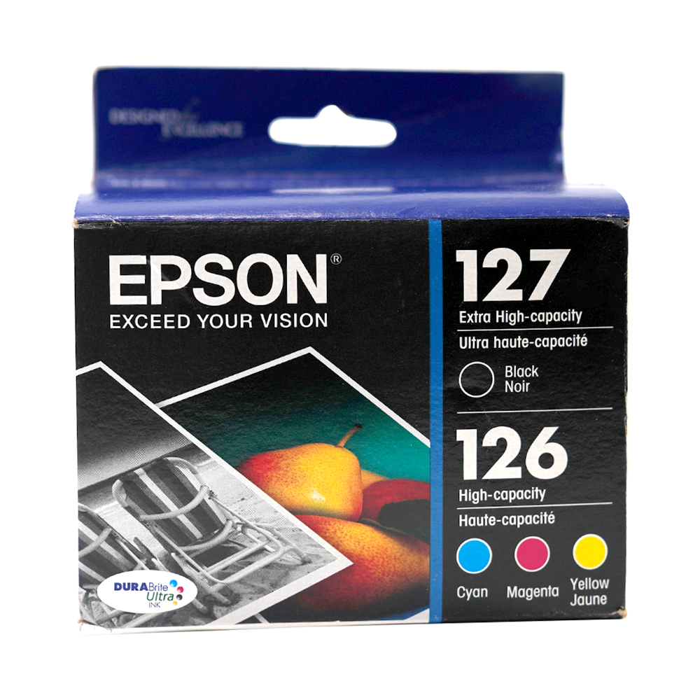 Genuine Epson 127 126 Black Cyan Magenta and Yellow Ink Cartridges