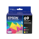 Genuine Epson 69 Color Combination Ink Cartridges, Standard Yield 3/Pack (T069520)