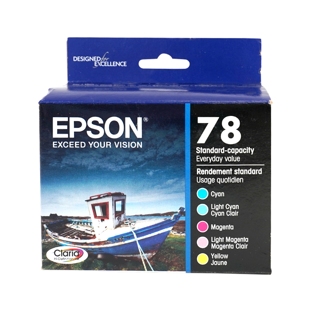 Genuine Epson Multipack 78 Color Combination Ink Cartridges, 5/Pack (T078920-S)