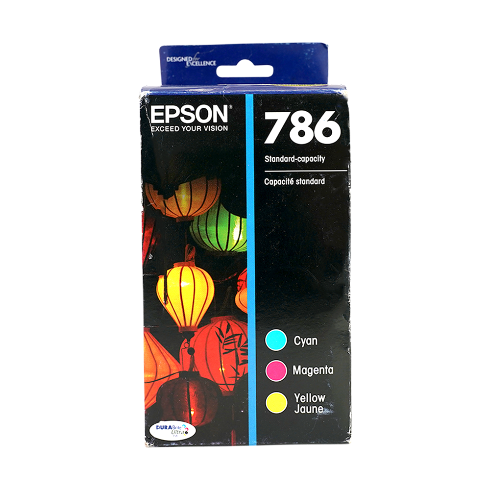 Genuine Epson 786 Color Combination Ink Cartridges, Standard, 3/Pack (T786520-S)