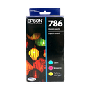 Genuine Epson 786 Color Combination Ink Cartridges, Standard, 3/Pack (T786520-S)