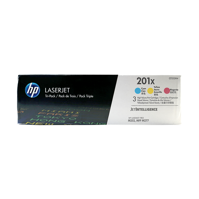 Genuine HP® 201X CF253XM LaserJet Toner Cartridges Tri-Color 3-Pack