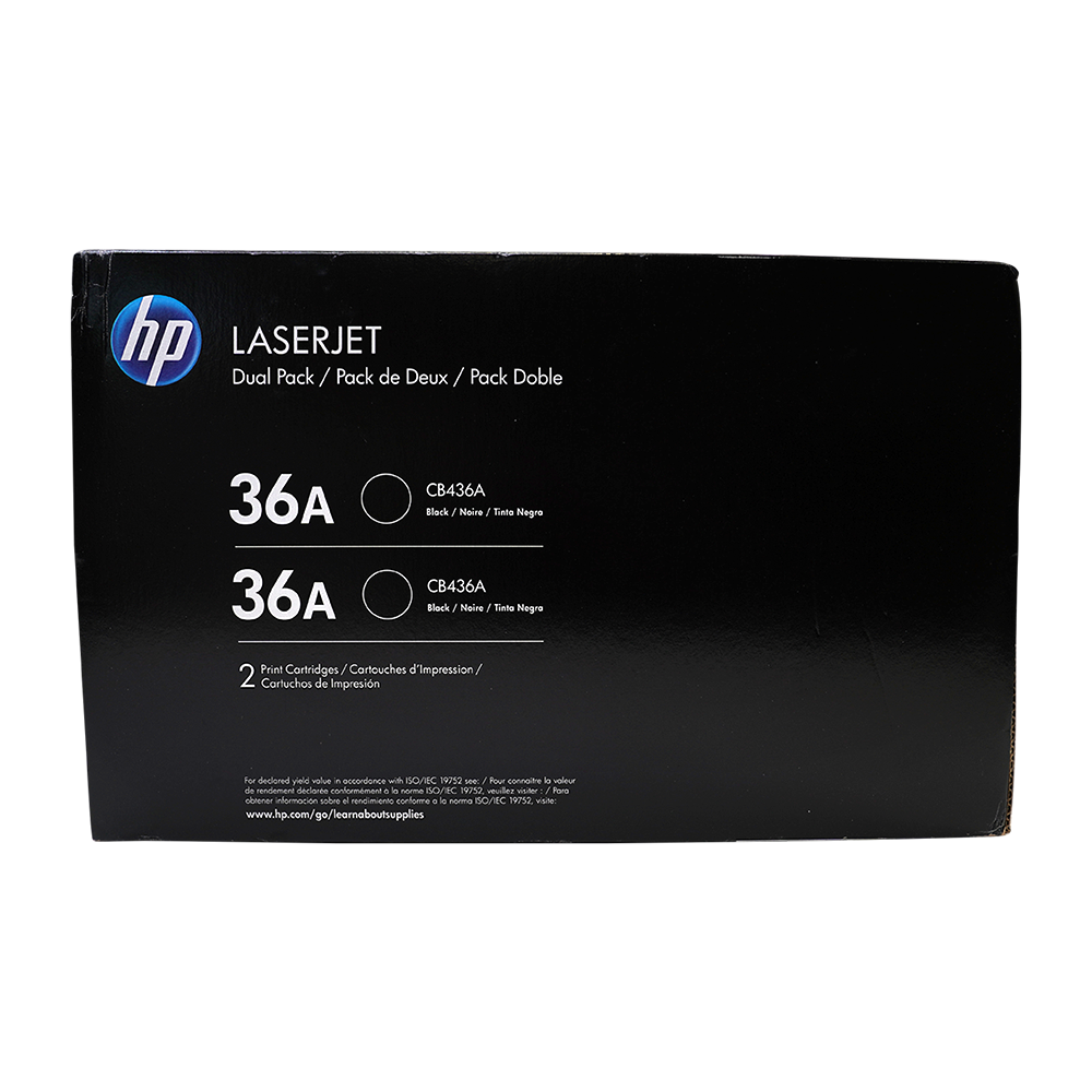 Genuine HP 36A 2-Pack CB436D Black LaserJet Toner Cartridges Dual Pack