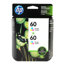 Genuine HP 60 Color Ink Cartridges, Standard, 2/Pack (CZ072FN