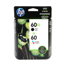 Genuine HP 60XL High-Yield Black and 60 Tri-Color Ink Cartridge Multi-Pack 2-Pack