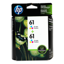 Genuine HP 61 Tri-color Original Ink Cartridges, 2 pack (CZ074FN)