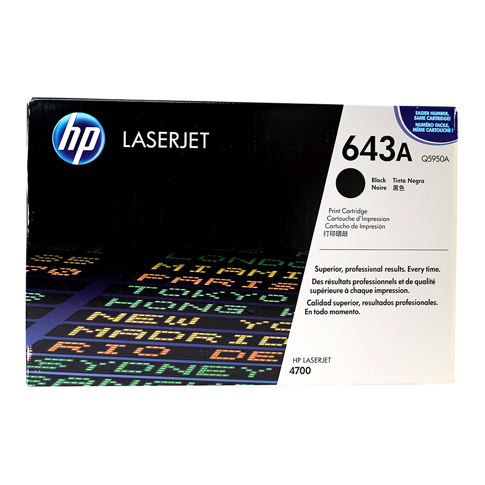 Genuine HP 643A Black Q5950A LaserJet Toner Cartridge