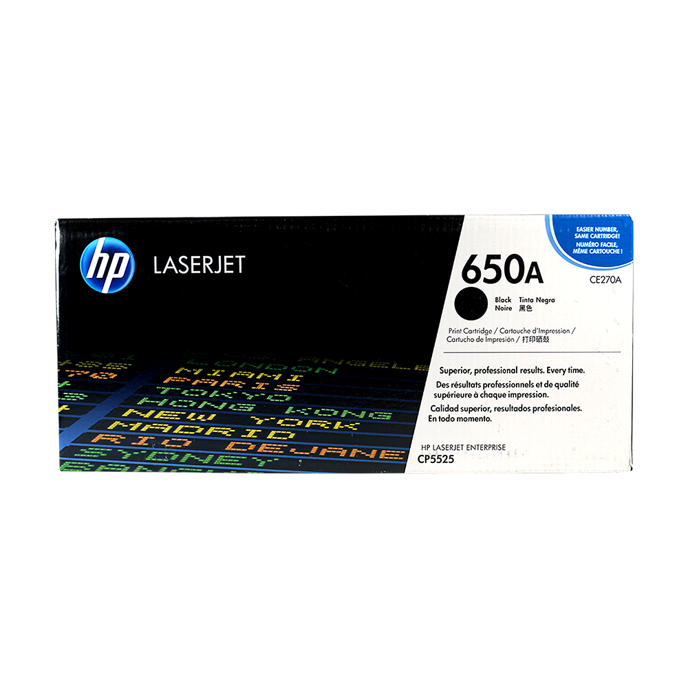 Genuine HP 650A Black CE270A LaserJet Toner Cartridge