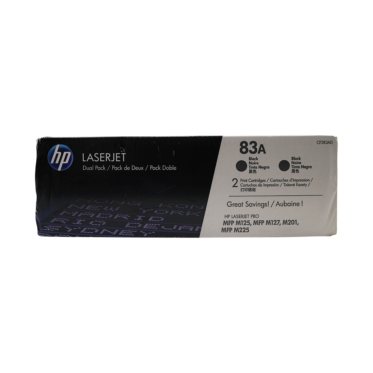 Genuine HP 83A 2-Pack CF283AD Black LaserJet Toner Cartridges Dual Pack