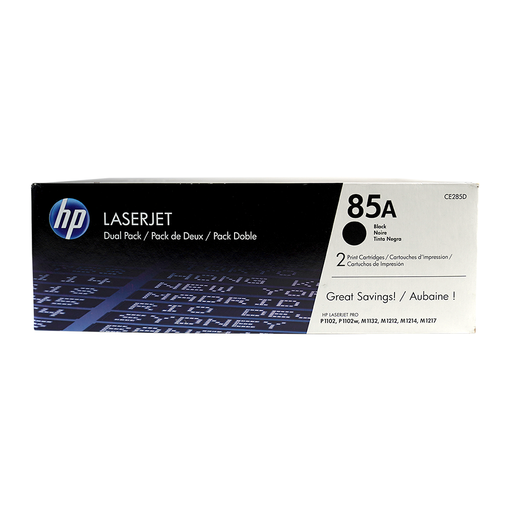 Genuine HP 85A 2-Pack CE285D Black LaserJet Toner Cartridges Dual Pack