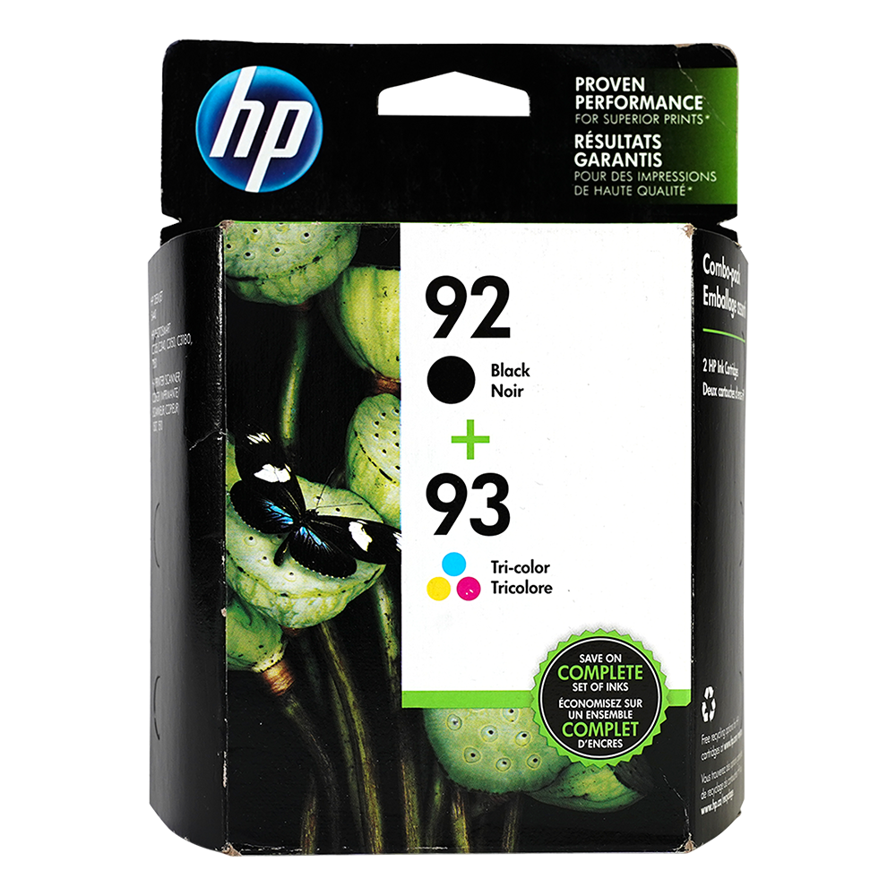 Genuine HP 92/Genuine HP 93 Color Combination Ink Cartridges, Standard Yield 2/Pack (C9513FN