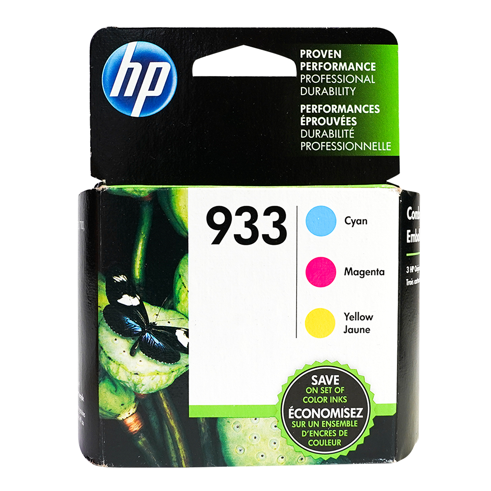 Genuine HP 933 Cyan Magenta Yellow Inkjet Cartridges Combo 3-Pack