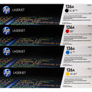HP 126A Toner 4 Pack - CE310A CE311A CE312A CE313A - Black Cyan Magenta Yellow - Original HP LaserJet Toner Cartridges