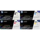HP 124A Toner 4 pack - Q6000A Q6001A Q6002A Q6003A - Black Cyan Magenta Yellow - Original HP LaserJet Toner Cartridges