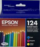 Genuine Epson 124 Color Ink Cartridge, Standard Yield, 3/Pack (T124520-S)