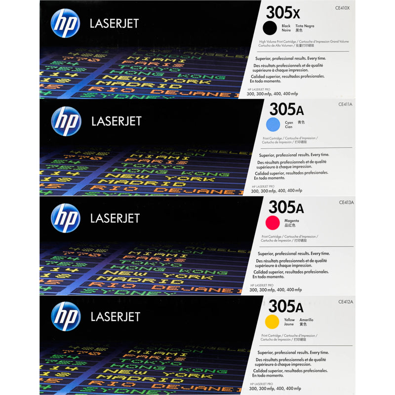 HP 305X / HP 305A Toner SET - Combo 4 pack - CE410X CE411A CE412A CE41