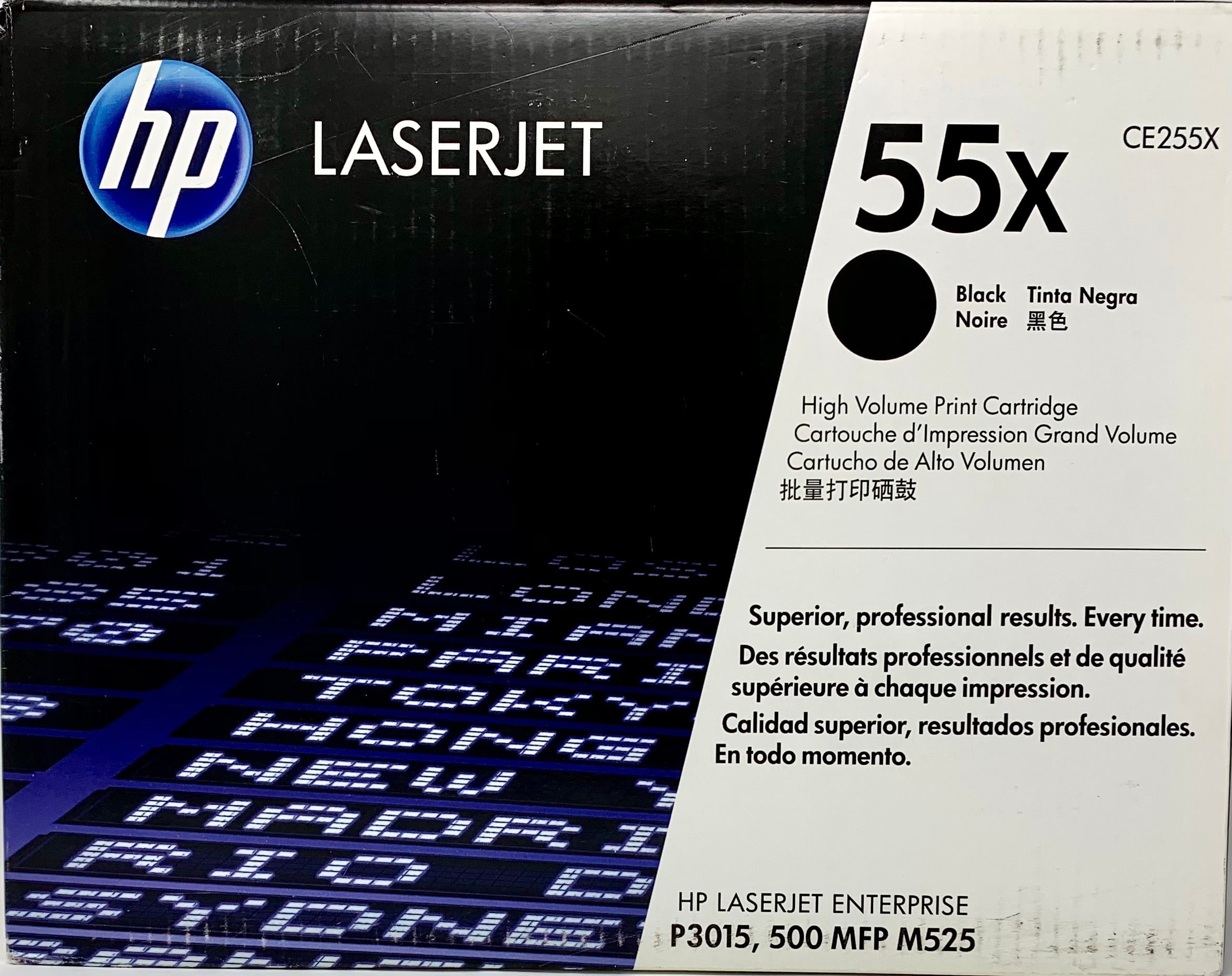 Genuine HP 55X CE255X Black High-Yield LaserJet Toner Cartridge