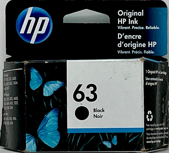 Genuine HP 63 Black Ink Cartridge, Standard (F6U62AN)
