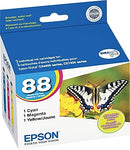 Genuine Epson 88 Color Ink Cartridge, Standard Yield, 3/Pack