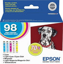 Genuine Epson 98 Color Combination Ink Cartridges, High Yield, 5/Pack (T098920-S)