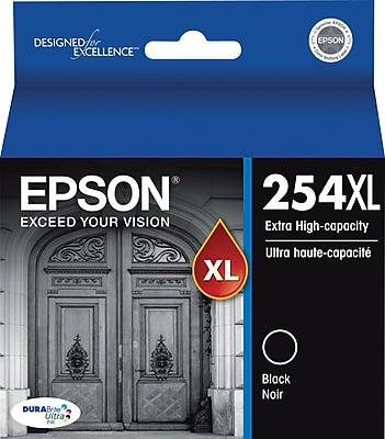 Genuine Epson T254 Black Ink Cartridge, Extra High Yield (T254XL120-S)